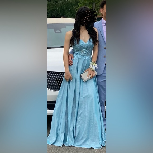 Baby Blue prom dress. Worn once. - Picture 4 of 4
